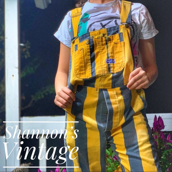 big smith striped overalls